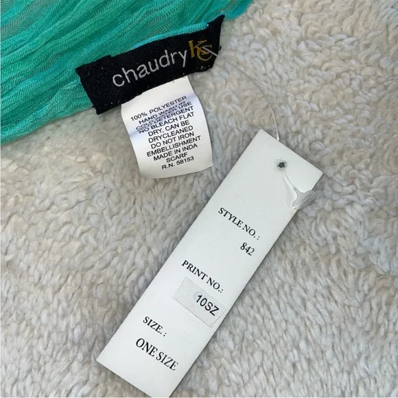 Chaudry Sheer Fringed Scarf with Braided Tassels - Picture 4 of 7